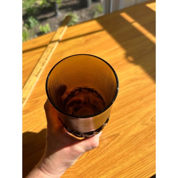 Tiffin Franciscan Madeira brown 4 drinking glasses vintage heavy - Picture 3 of 8